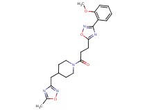 1-{3-[3-(2-methoxyphenyl)-1,2,4-oxadiazol-5-yl]propanoyl}-4-[(5-methyl-1,2,4-oxadiazol-3-yl)methyl]piperidine