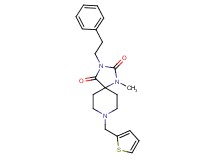 1-methyl-3-(2-phenylethyl)-8-(2-thienylmethyl)-1,3,8-triazaspiro[4.5]decane-2,4-dione