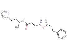 N-[1-methyl-3-(1H-pyrazol-1-yl)propyl]-3-[5-(2-phenylethyl)-1,3,4-oxadiazol-2-yl]propanamide