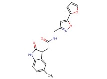 N-{[5-(2-furyl)isoxazol-3-yl]methyl}-2-(5-methyl-2-oxo-2,3-dihydro-1H-indol-3-yl)acetamide