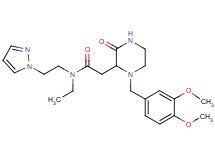 2-[1-(3,4-dimethoxybenzyl)-3-oxo-2-piperazinyl]-N-ethyl-N-[2-(1H-pyrazol-1-yl)ethyl]acetamide