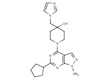 1-(6-cyclopentyl-1-methyl-1H-pyrazolo[3,4-d]pyrimidin-4-yl)-4-(1H-imidazol-1-ylmethyl)piperidin-4-ol