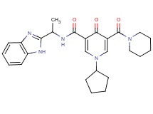 N-[1-(1H-benzimidazol-2-yl)ethyl]-1-cyclopentyl-4-oxo-5-(1-piperidinylcarbonyl)-1,4-dihydro-3-pyridinecarboxamide