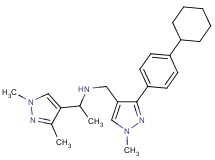 N-{[3-(4-cyclohexylphenyl)-1-methyl-1H-pyrazol-4-yl]methyl}-1-(1,3-dimethyl-1H-pyrazol-4-yl)ethanamine