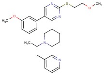 2-[(2-methoxyethyl)thio]-5-(3-methoxyphenyl)-4-{1-[1-methyl-2-(3-pyridinyl)ethyl]-3-piperidinyl}pyrimidine