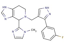 5-{[3-(3-fluorophenyl)-1H-pyrazol-4-yl]methyl}-4-(1-methyl-1H-imidazol-2-yl)-4,5,6,7-tetrahydro-1H-imidazo[4,5-c]pyridine