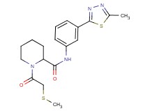 N-[3-(5-methyl-1,3,4-thiadiazol-2-yl)phenyl]-1-[(methylthio)acetyl]-2-piperidinecarboxamide