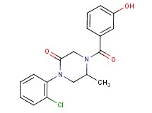 1-(2-chlorophenyl)-4-(3-hydroxybenzoyl)-5-methyl-2-piperazinone