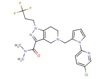 5-{[1-(5-chloro-2-pyridinyl)-1H-pyrrol-2-yl]methyl}-N,N-dimethyl-1-(3,3,3-trifluoropropyl)-4,5,6,7-tetrahydro-1H-pyrazolo[4,3-c]pyridine-3-carboxamide