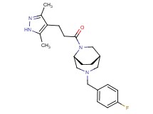 (1S*,5R*)-6-[3-(3,5-dimethyl-1H-pyrazol-4-yl)propanoyl]-3-(4-fluorobenzyl)-3,6-diazabicyclo[3.2.2]nonane