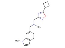 1-(5-cyclobutyl-1,2,4-oxadiazol-3-yl)-N-methyl-N-[(1-methyl-1H-indol-6-yl)methyl]methanamine