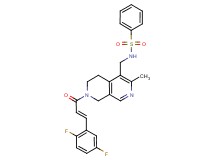 N-({7-[(2E)-3-(2,5-difluorophenyl)-2-propenoyl]-3-methyl-5,6,7,8-tetrahydro-2,7-naphthyridin-4-yl}methyl)benzenesulfonamide