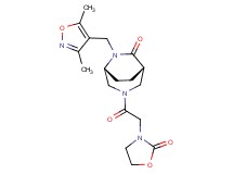 (1S*,5R*)-6-[(3,5-dimethylisoxazol-4-yl)methyl]-3-[(2-oxo-1,3-oxazolidin-3-yl)acetyl]-3,6-diazabicyclo[3.2.2]nonan-7-one