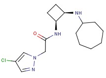 2-(4-chloro-1H-pyrazol-1-yl)-N-[(1S*,2R*)-2-(cycloheptylamino)cyclobutyl]acetamide