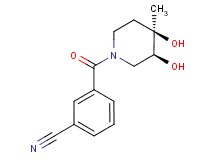 3-{[(3S*,4R*)-3,4-dihydroxy-4-methylpiperidin-1-yl]carbonyl}benzonitrile