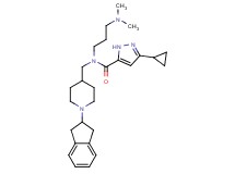 3-cyclopropyl-N-{[1-(2,3-dihydro-1H-inden-2-yl)-4-piperidinyl]methyl}-N-[3-(dimethylamino)propyl]-1H-pyrazole-5-carboxamide