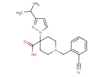 1-(2-cyanobenzyl)-4-(3-isopropyl-1H-pyrazol-1-yl)piperidine-4-carboxylic acid