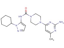 4-(2-amino-6-methylpyrimidin-4-yl)-N-(1-cyclohexyl-1H-pyrazol-5-yl)piperazine-1-carboxamide