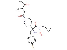 3-(cyclopropylmethyl)-5-(4-fluorobenzyl)-5-[1-(3-methyl-4-oxopentanoyl)-4-piperidinyl]-2,4-imidazolidinedione