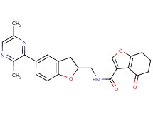 N-{[5-(3,6-dimethyl-2-pyrazinyl)-2,3-dihydro-1-benzofuran-2-yl]methyl}-4-oxo-4,5,6,7-tetrahydro-1-benzofuran-3-carboxamide