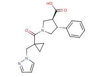 (3S*,4R*)-4-phenyl-1-{[1-(1H-pyrazol-1-ylmethyl)cyclopropyl]carbonyl}pyrrolidine-3-carboxylic acid