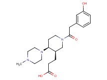 3-[(3R*,4S*)-1-[(3-hydroxyphenyl)acetyl]-4-(4-methylpiperazin-1-yl)piperidin-3-yl]propanoic acid