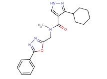 3-cyclohexyl-N-methyl-N-[(5-phenyl-1,3,4-oxadiazol-2-yl)methyl]-1H-pyrazole-4-carboxamide