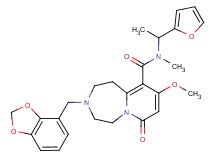 3-(1,3-benzodioxol-4-ylmethyl)-N-[1-(2-furyl)ethyl]-9-methoxy-N-methyl-7-oxo-1,2,3,4,5,7-hexahydropyrido[1,2-d][1,4]diazepine-10-carboxamide