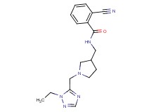 2-cyano-N-({1-[(1-ethyl-1H-1,2,4-triazol-5-yl)methyl]pyrrolidin-3-yl}methyl)benzamide