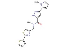 N-methyl-3-(1-methyl-1H-pyrrol-2-yl)-N-{[2-(2-thienyl)-1,3-thiazol-4-yl]methyl}-1H-pyrazole-5-carboxamide