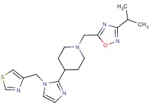 1-[(3-isopropyl-1,2,4-oxadiazol-5-yl)methyl]-4-[1-(1,3-thiazol-4-ylmethyl)-1H-imidazol-2-yl]piperidine