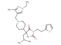 5-{1-[(1-ethyl-3-methyl-1H-pyrazol-4-yl)methyl]-4-piperidinyl}-5-isobutyl-3-[2-(2-thienyl)ethyl]-2,4-imidazolidinedione
