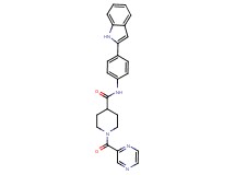 N-[4-(1H-indol-2-yl)phenyl]-1-(2-pyrazinylcarbonyl)-4-piperidinecarboxamide