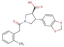 (3S*,4R*)-4-(1,3-benzodioxol-5-yl)-1-[(2-methylphenyl)acetyl]pyrrolidine-3-carboxylic acid