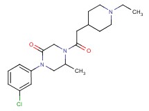 1-(3-chlorophenyl)-4-[(1-ethyl-4-piperidinyl)acetyl]-5-methyl-2-piperazinone