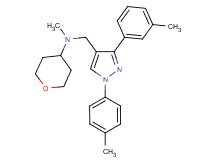N-methyl-N-{[3-(3-methylphenyl)-1-(4-methylphenyl)-1H-pyrazol-4-yl]methyl}tetrahydro-2H-pyran-4-amine