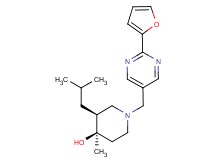 (3S*,4R*)-1-{[2-(2-furyl)pyrimidin-5-yl]methyl}-3-isobutyl-4-methylpiperidin-4-ol
