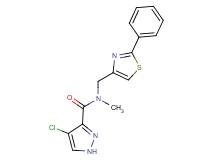 4-chloro-N-methyl-N-[(2-phenyl-1,3-thiazol-4-yl)methyl]-1H-pyrazole-3-carboxamide