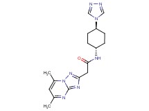 2-(5,7-dimethyl[1,2,4]triazolo[1,5-a]pyrimidin-2-yl)-N-[trans-4-(4H-1,2,4-triazol-4-yl)cyclohexyl]acetamide
