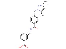 3-[({4-[(3,5-dimethyl-1H-pyrazol-1-yl)methyl]benzoyl}amino)methyl]benzoic acid