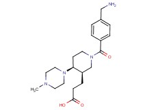 3-[(3R*,4S*)-1-[4-(aminomethyl)benzoyl]-4-(4-methylpiperazin-1-yl)piperidin-3-yl]propanoic acid