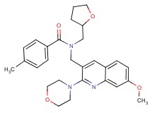 N-{[7-methoxy-2-(4-morpholinyl)-3-quinolinyl]methyl}-4-methyl-N-(tetrahydro-2-furanylmethyl)benzamide