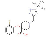 1-[(5-tert-butyl-1H-pyrazol-3-yl)methyl]-4-(2-fluorophenoxy)piperidine-4-carboxylic acid