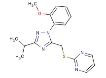 2-({[3-isopropyl-1-(2-methoxyphenyl)-1H-1,2,4-triazol-5-yl]methyl}thio)pyrimidine