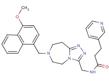 N-({7-[(4-methoxy-1-naphthyl)methyl]-6,7,8,9-tetrahydro-5H-[1,2,4]triazolo[4,3-d][1,4]diazepin-3-yl}methyl)-3-(3-pyridinyl)propanamide