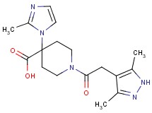 1-[(3,5-dimethyl-1H-pyrazol-4-yl)acetyl]-4-(2-methyl-1H-imidazol-1-yl)piperidine-4-carboxylic acid