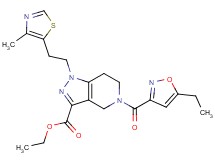 ethyl 5-[(5-ethyl-3-isoxazolyl)carbonyl]-1-[2-(4-methyl-1,3-thiazol-5-yl)ethyl]-4,5,6,7-tetrahydro-1H-pyrazolo[4,3-c]pyridine-3-carboxylate