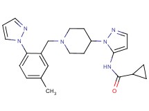 N-(1-{1-[5-methyl-2-(1H-pyrazol-1-yl)benzyl]-4-piperidinyl}-1H-pyrazol-5-yl)cyclopropanecarboxamide