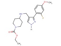 ethyl 4-({[3-(2-fluoro-4-methoxyphenyl)-1H-pyrazol-4-yl]methyl}amino)-1-piperidinecarboxylate