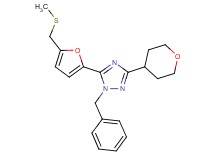 1-benzyl-5-{5-[(methylthio)methyl]-2-furyl}-3-(tetrahydro-2H-pyran-4-yl)-1H-1,2,4-triazole
